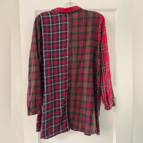 J.Jill into the mix plaid tunic in red multi patchwork flannel medium - Picture 5 of 7